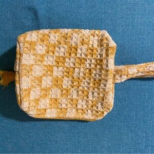 Yellow and White Checkered Pouch